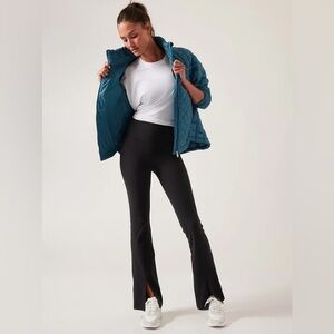 Athleta Elation Ultra High Rise Split Slim Flare Pant- XL - Extra Large - Black